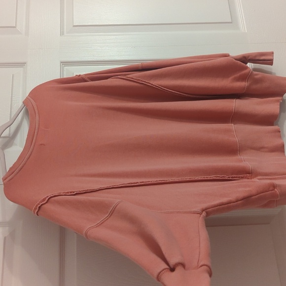 Free People We The Free Camden Sweatshirt | Coral | Size Small - Picture 3 of 5